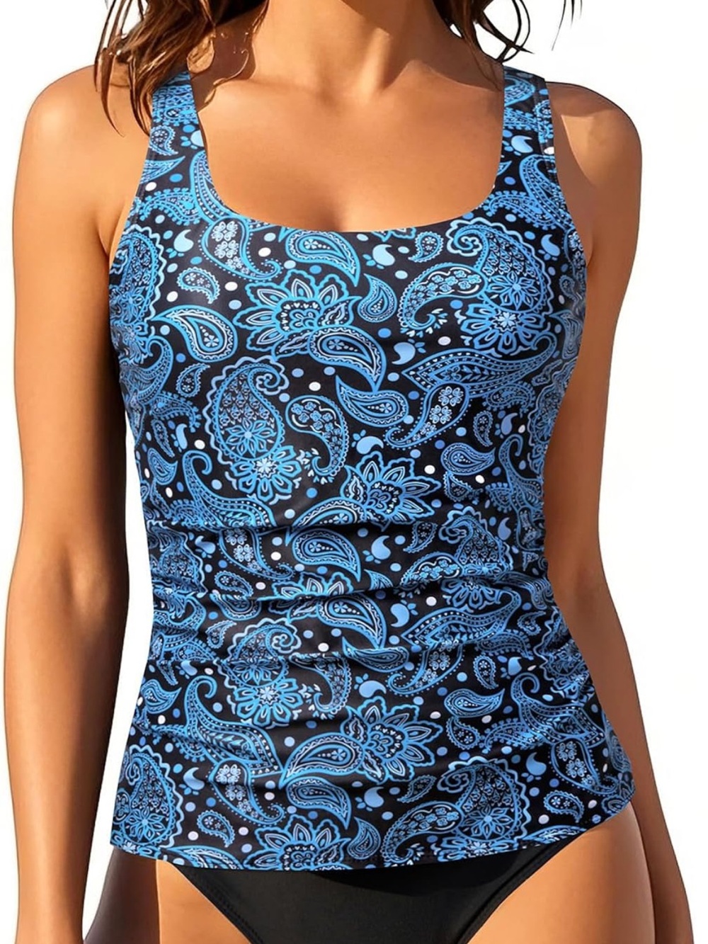 Tankini Top Tummy Control Swimwear Top Only No Bottom XL. 593/bb13-1:v